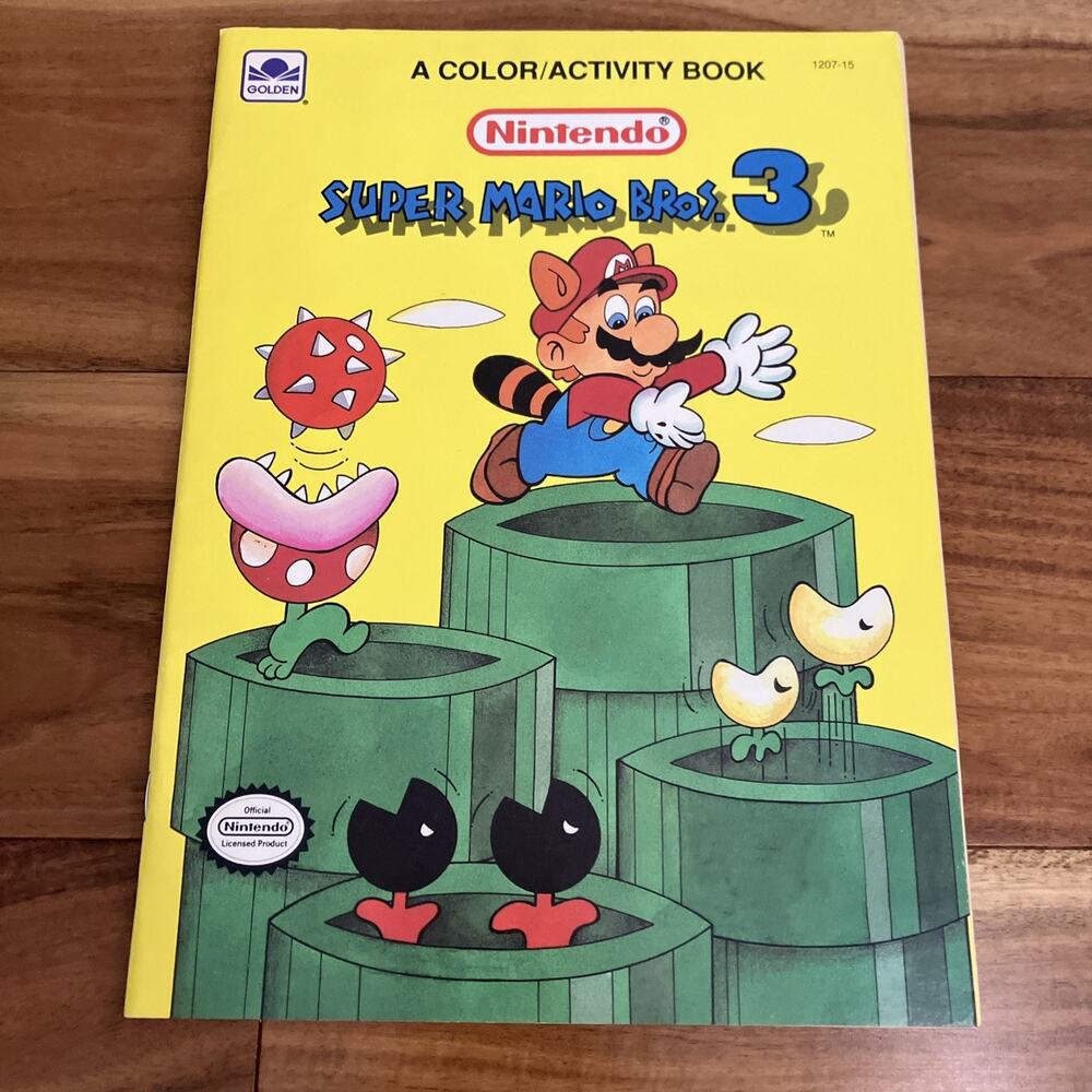 Vintage Super Mario Bros 3 Coloring Book 1991 Golden Book Nintendo VG+ Mario 90s